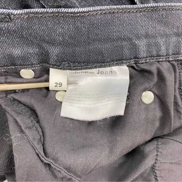 Reformation Women's Faded Black Destroyed High Rise & Skinny Jeans  |  Size: 29 - Picture 12 of 15